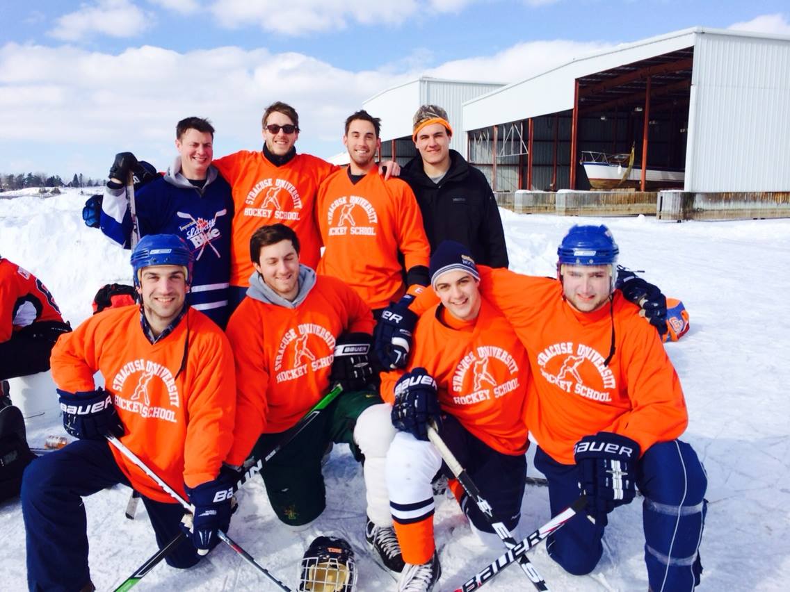 Alum Repping SU at Pond Hockey Tourney in Alexandria Bay, NY